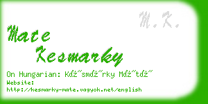 mate kesmarky business card